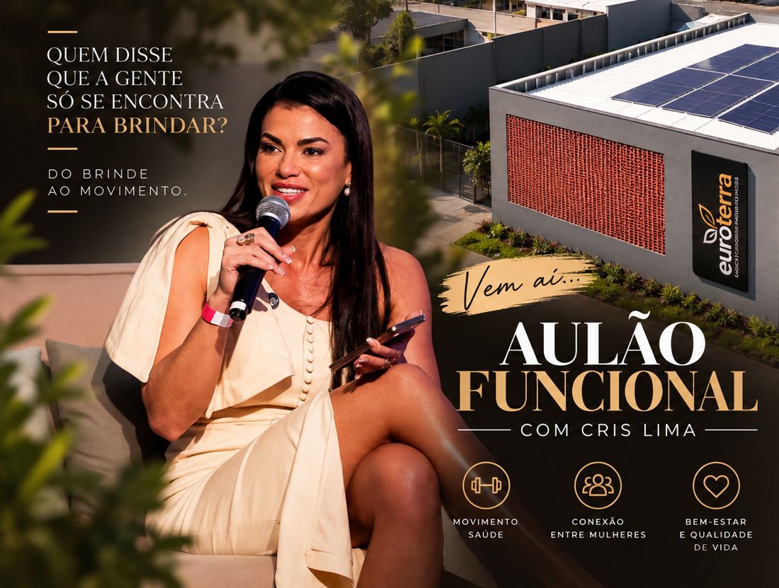 Convite original do Aulão Funcional com Cris Lima